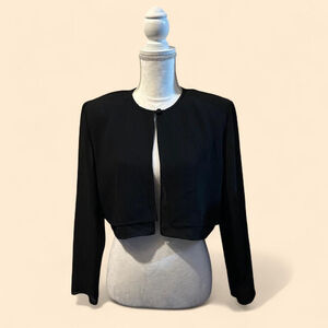 Vintage After Dark Black Cropped Open-Front Long Sleeve